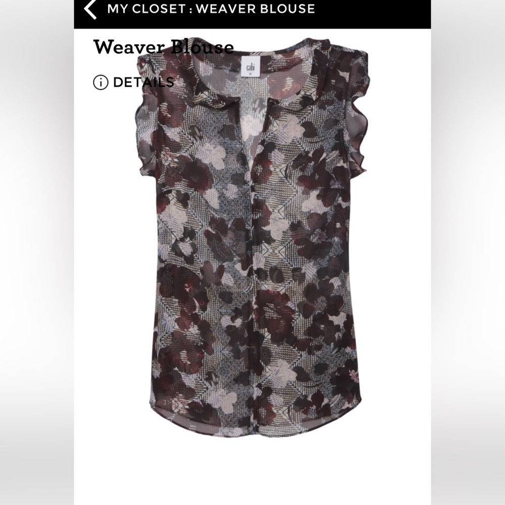 Cabi weaver blouse Floral Top - Black and White